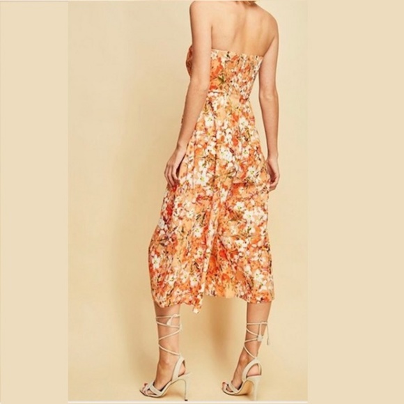 STRAPLESS FLORAL CAPRI JUMPSUIT - Picture 2 of 7